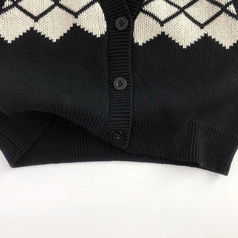 【BABY】ジャガードブラックニット セットアップ CawaKomostore