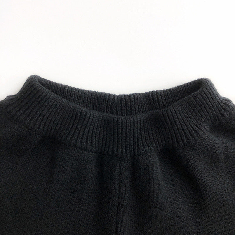 【BABY】ジャガードブラックニット セットアップ CawaKomostore