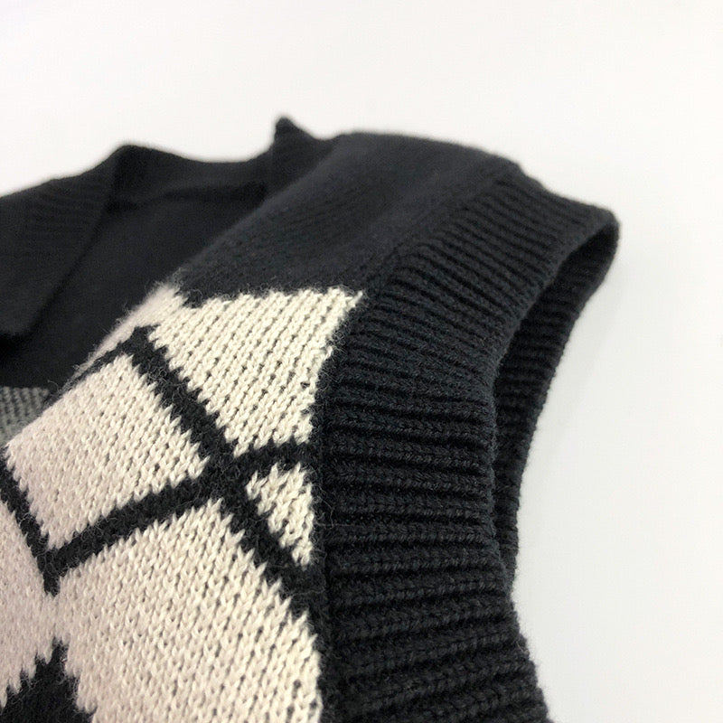 【BABY】ジャガードブラックニット セットアップ CawaKomostore