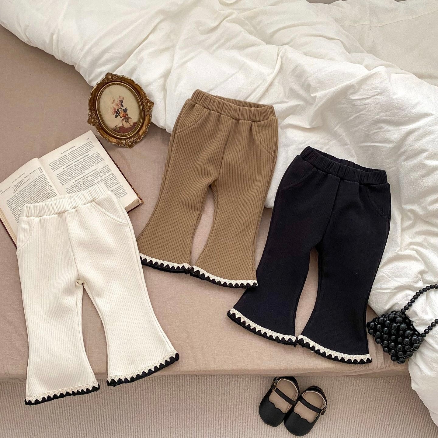 【BABY】ステッチデザインフレアパンツ CawaKomostore