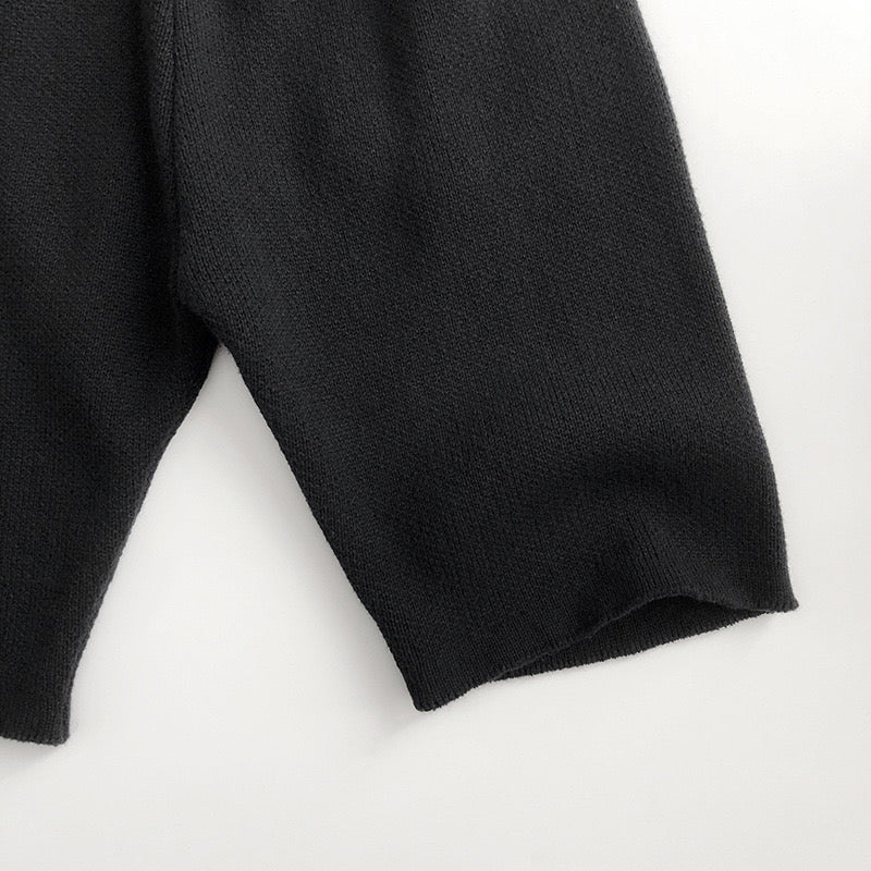 【BABY】ジャガードブラックニット セットアップ CawaKomostore