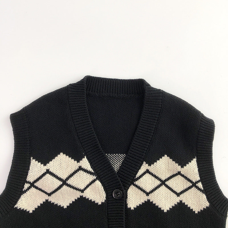 【BABY】ジャガードブラックニット セットアップ CawaKomostore