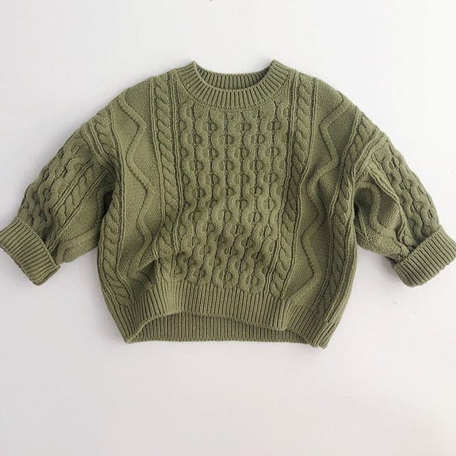 【GIRL・BOY】ケーブル編みのニットセーター CawaKomostore
