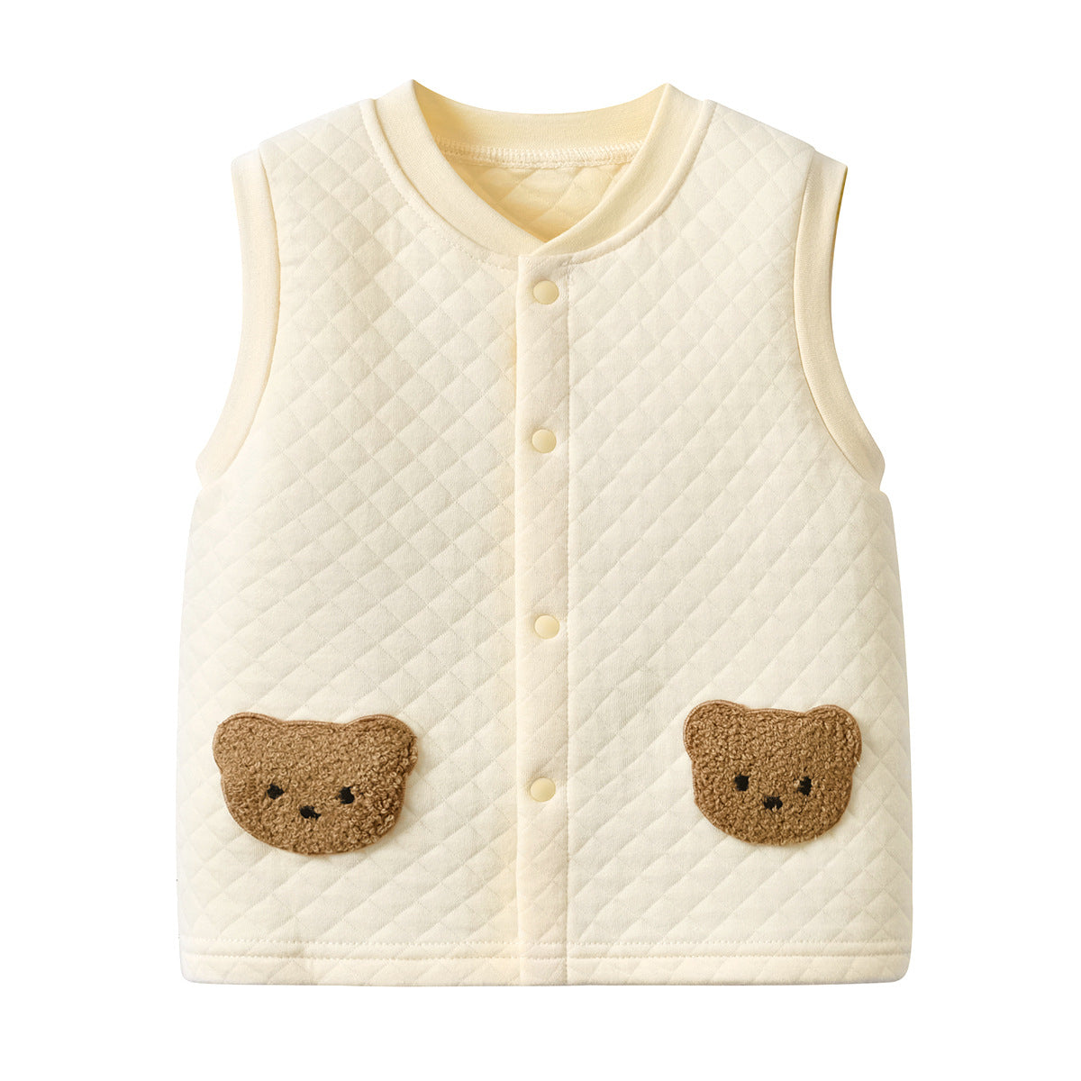 【BABY】くまさんワッペンパイピングベスト CawaKomostore