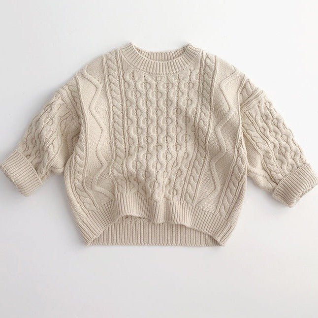 【GIRL・BOY】ケーブル編みのニットセーター CawaKomostore