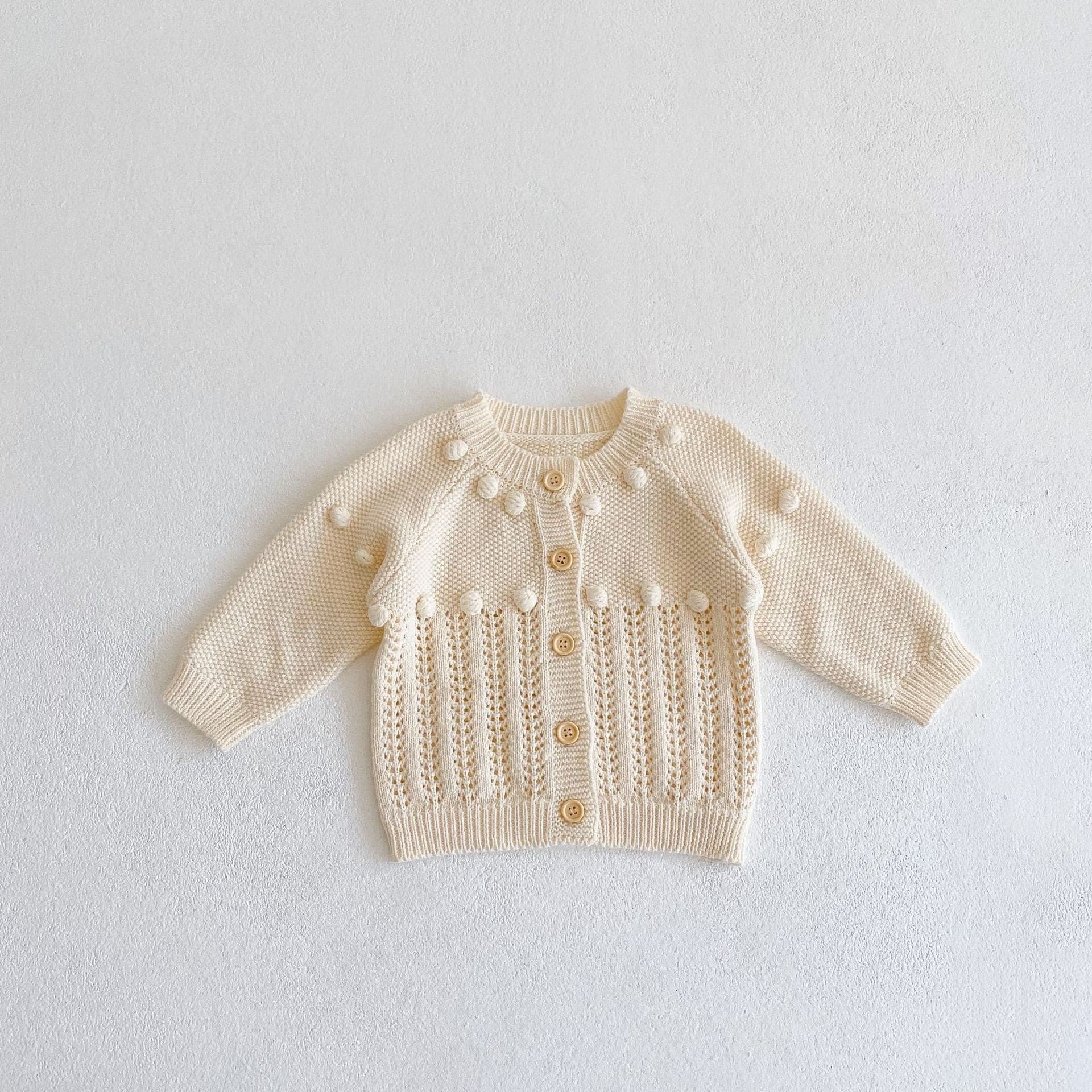 【BABY】デザイン編みポッピンニットカーディガン/サロペット CawaKomostore