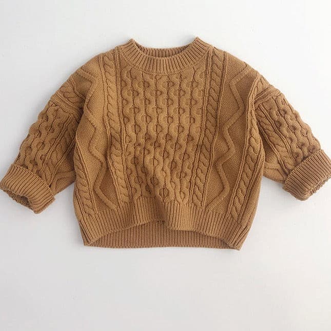 【GIRL・BOY】ケーブル編みのニットセーター CawaKomostore