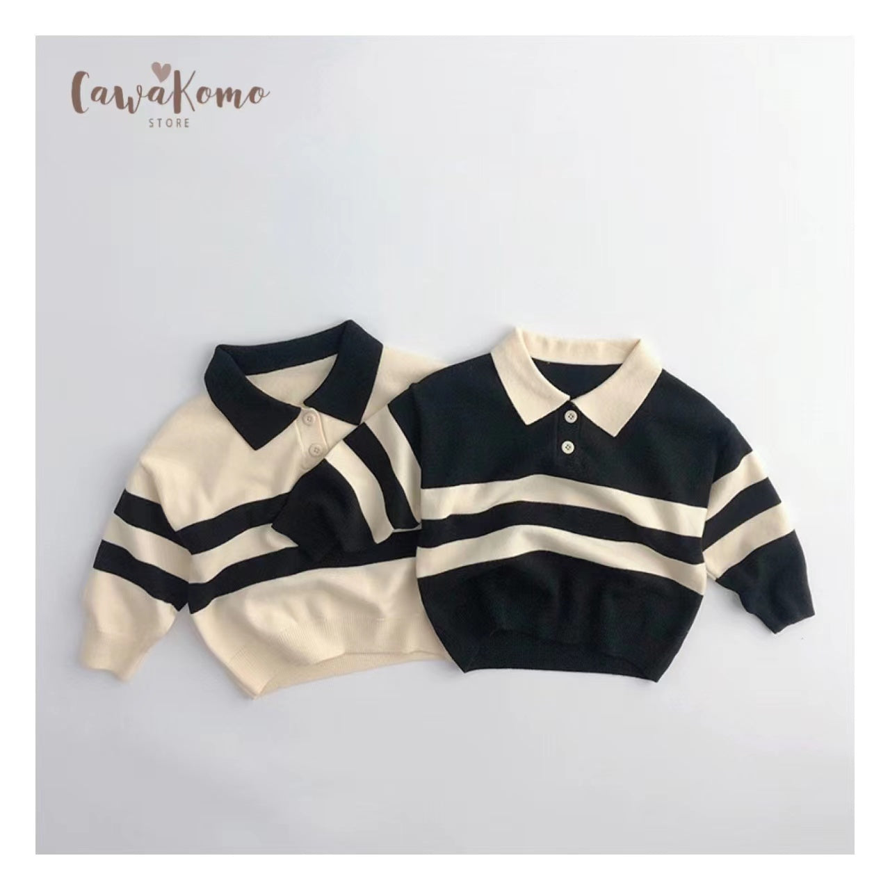 【GIRL・BOY】ビッグボーダーセーター CawaKomostore