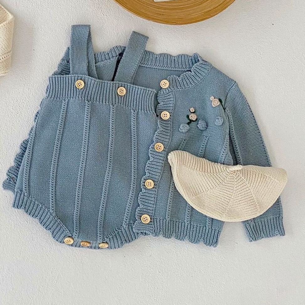 【BABY】ポッピンニットロンパース/カーディガンセットアップ CawaKomostore