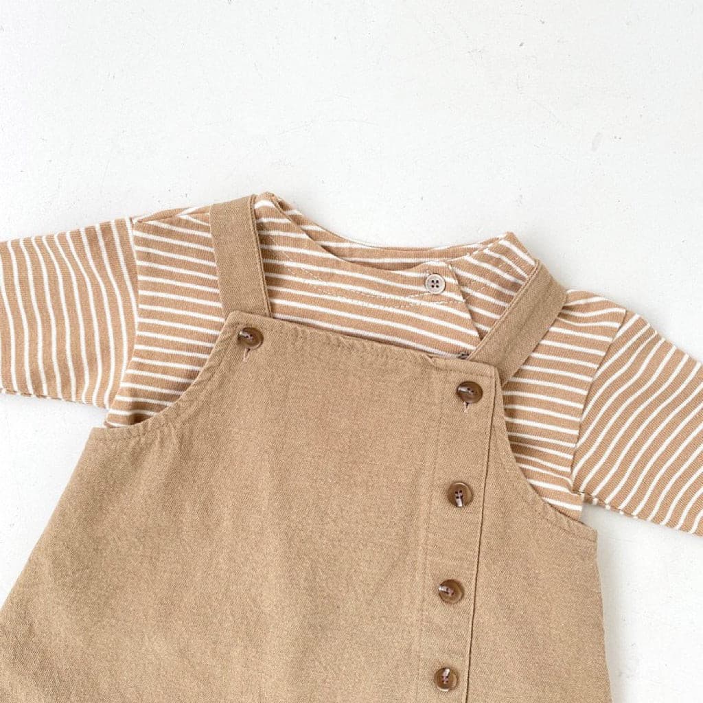 【BABY】コットンサロペットスナップ付き CawaKomostore