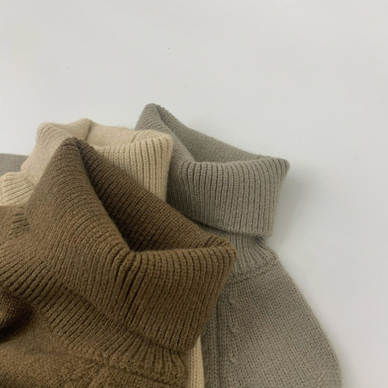 【GIRL・BOY】暖色系タートルネックセーター CawaKomostore