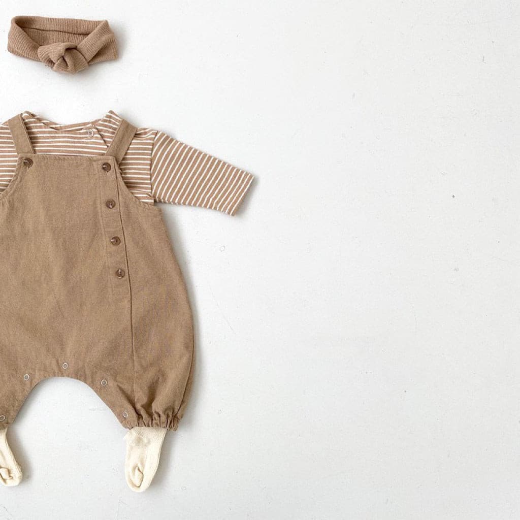 【BABY】コットンサロペットスナップ付き CawaKomostore