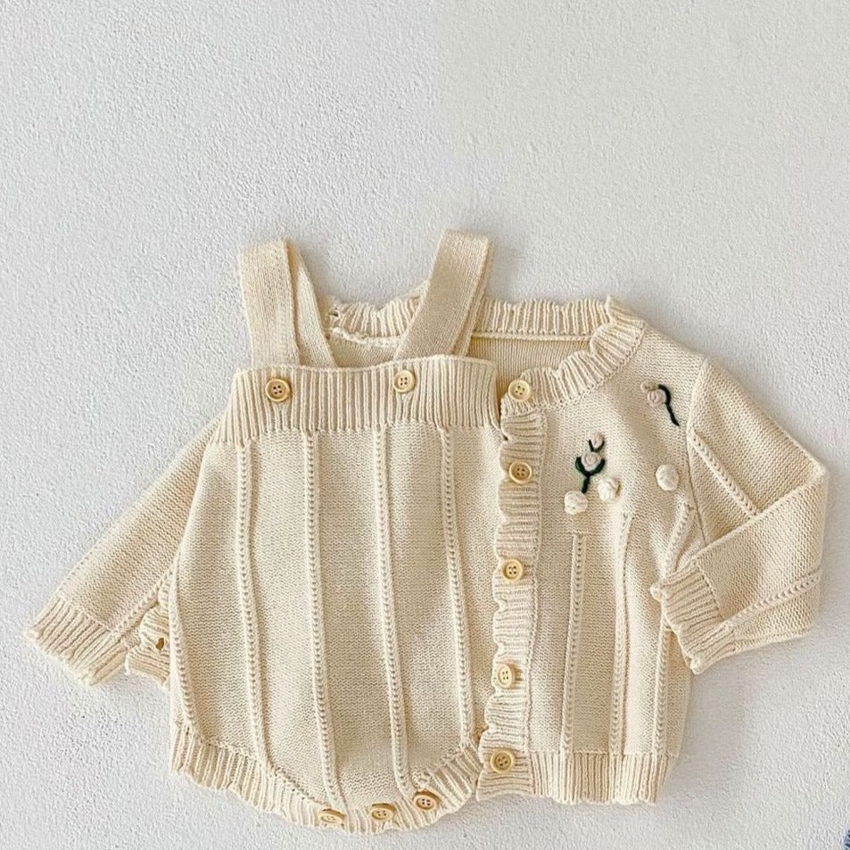 【BABY】ポッピンニットロンパース/カーディガンセットアップ CawaKomostore