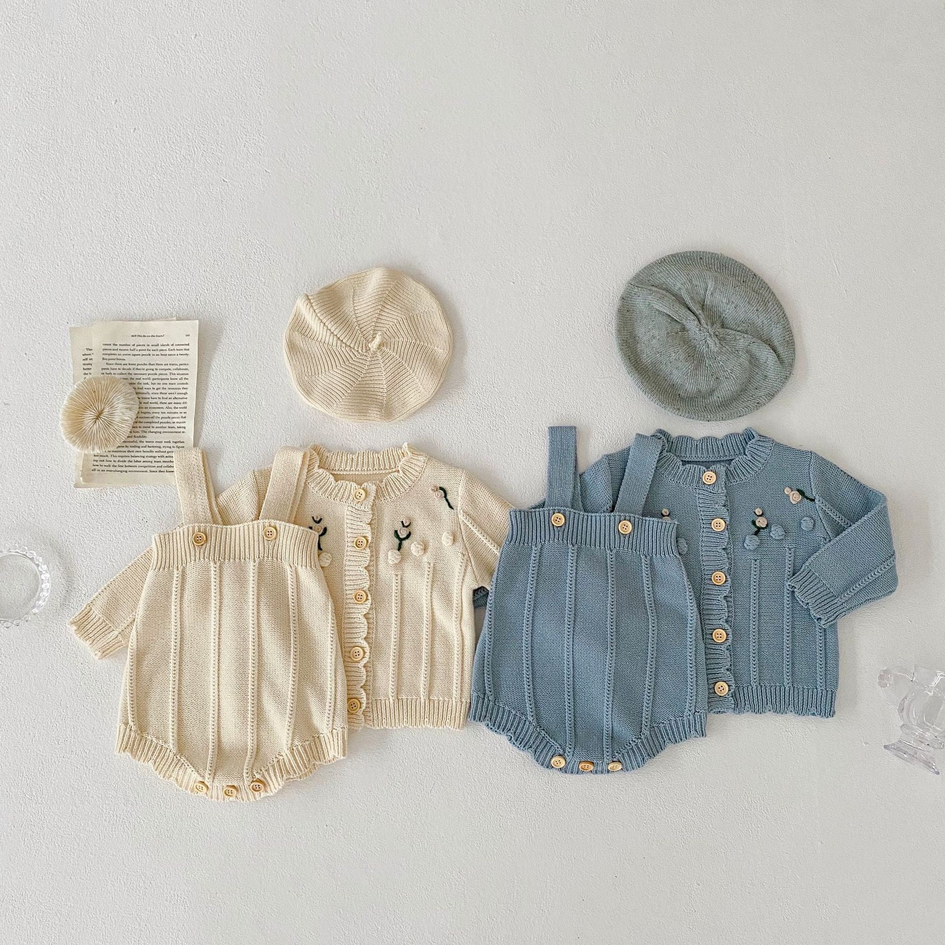 【BABY】ポッピンニットロンパース/カーディガンセットアップ CawaKomostore
