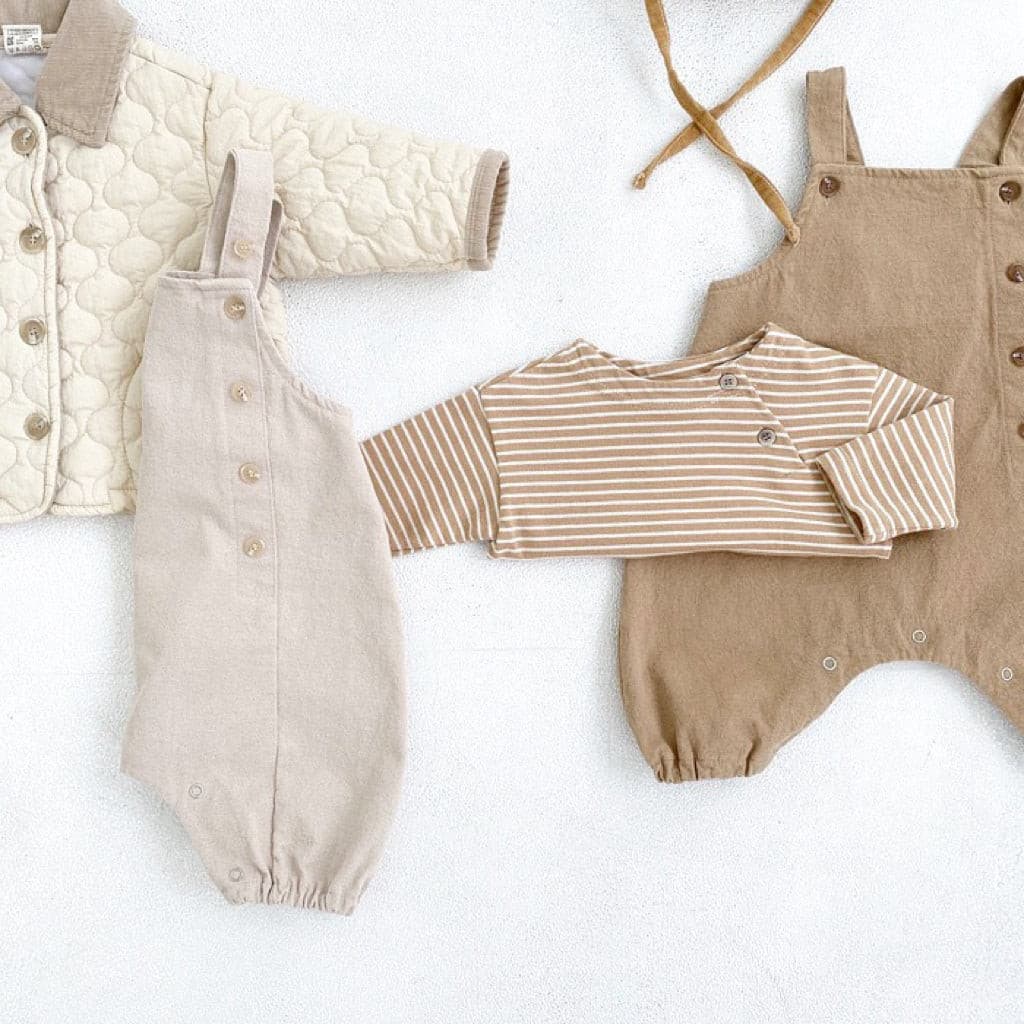 【BABY】コットンサロペットスナップ付き CawaKomostore